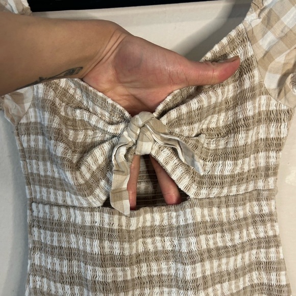 Mable Smocked Tie Front Ruffle Mini Dress - Picture 4 of 5